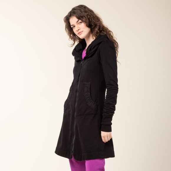 Prairie Underground Long Cloak Hoodie in Black Size XS